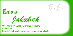 bors jakubek business card